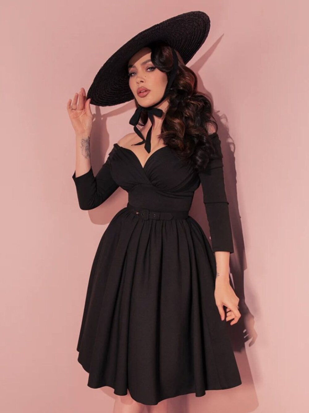 Vixen by Micheline Pitt Black Starlet Swing Dress